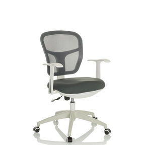 Siège de bureau à domicile TOP 108 W gris avec dossier en maille et structure blanche de hjh OFFICE