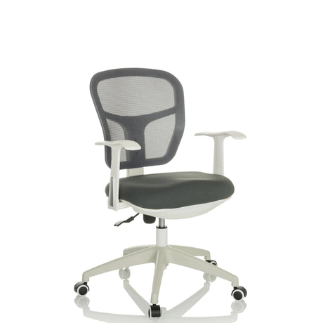 Siège de bureau à domicile TOP 108 W gris avec dossier en maille et structure blanche de hjh OFFICE
