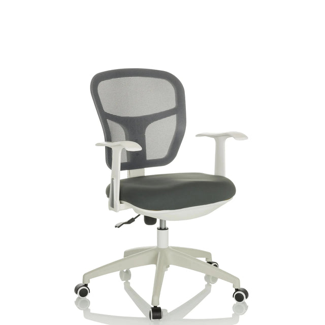 Siège de bureau à domicile TOP 108 W gris avec dossier en maille et structure blanche de hjh OFFICE
