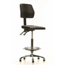 Chaise de comptoir TOP WORK 11 noire avec repose-pieds et étoile chromée de hjh OFFICE