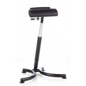 Siège assis-debout TOP WORK 30 noir avec support rembourré et pied réglable en hauteur de hjh OFFICE