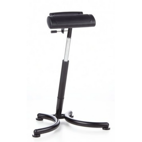 Siège assis-debout TOP WORK 30 noir avec support rembourré et pied réglable en hauteur de hjh OFFICE