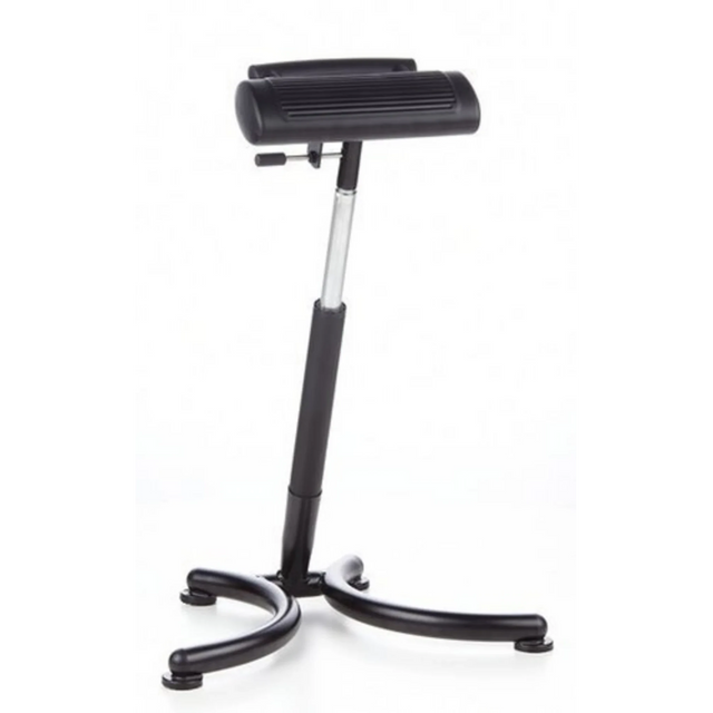 Siège assis-debout TOP WORK 30 noir avec support rembourré et pied réglable en hauteur de hjh OFFICE