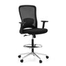 Chaise de travail noire Top Work 44 avec dossier en maille et pied en étoile chromé de hjh OFFICE