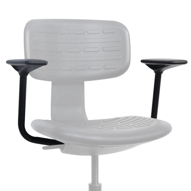 Accoudoirs TOP WORK B - A noirs sur une chaise gris clair de hjh OFFICE