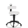 Tabouret pivotant TOP WORK FLEX PU blanc avec revêtement en similicuir et pied en croix noir de hjh OFFICE