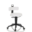 Tabouret pivotant TOP WORK FLEX PU blanc avec revêtement en similicuir et pied en croix noir de hjh OFFICE