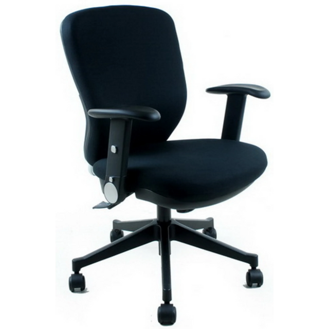 Siège de bureau de qualité professionnelle TRAFFIC 20 noir avec accoudoirs et piètement à roulettes de hjh OFFICE