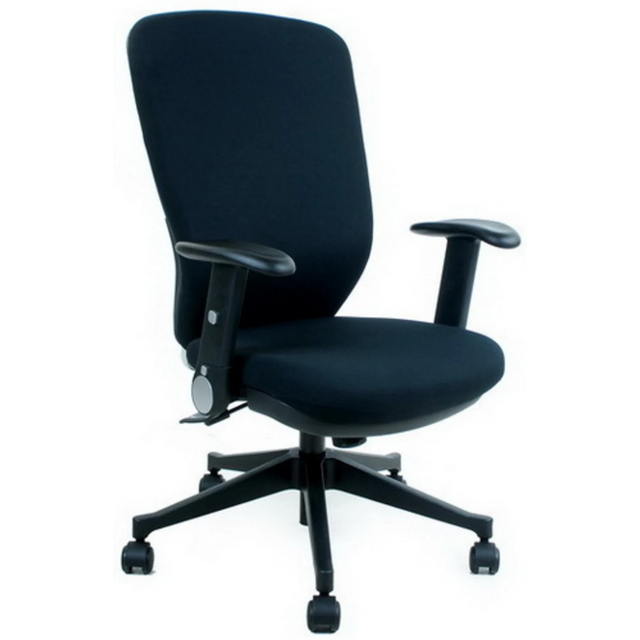 Siège de bureau de qualité professionnelle TRAFFIC 30 noir avec accoudoirs et base à roulettes de hjh OFFICE
