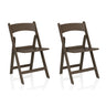 Deux chaises d'extérieur pliantes en bois marron TRAVANO 1 de hjh LIVING