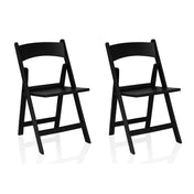 Deux chaises d'extérieur noires TRAVANO 1 pliables avec dossiers courbés de hjh LIVING