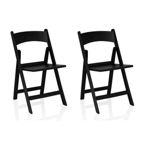 Deux chaises d'extérieur noires TRAVANO 1 pliables avec dossiers courbés de hjh LIVING