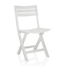 Chaise d'extérieur blanche TRAVANO pliable avec structure à lattes de hjh LIVING