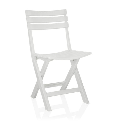 Chaise d'extérieur blanche TRAVANO pliable avec structure à lattes de hjh LIVING