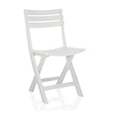 Chaise d'extérieur blanche TRAVANO pliable avec structure à lattes de hjh LIVING