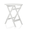 Table pliante blanche TRAVANO T avec plateau carré et piètement en X de hjh LIVING