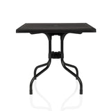 Table pliante TRAVANO T1 noire avec plateau carré et piètement incurvé de hjh LIVING