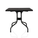 Table pliante TRAVANO T1 noire avec plateau carré et piètement incurvé de hjh LIVING