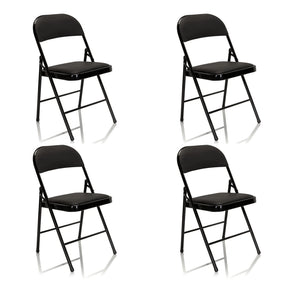 Quatre chaises pliantes noires TUDELA avec assise et dossier rembourrés de hjh OFFICE