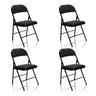 Quatre chaises pliantes noires TUDELA avec assise et dossier rembourrés de hjh OFFICE