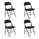 Quatre chaises pliantes noires TUDELA avec assise et dossier rembourrés de hjh OFFICE