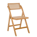 Chaise pliante TUDELA BAMBOO marron en bambou avec cannage viennois sur l'assise et le dossier de hjh LIVING