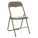 Chaise pliante TUDELA BASIC taupe avec revêtement PVC et structure en métal de hjh OFFICE