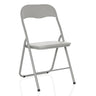 Chaise pliante TUDELA BASIC grise avec revêtement PVC et structure métallique argentée de hjh OFFICE