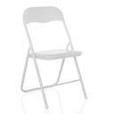 Chaise pliante TUDELA BASIC blanche en PVC avec dossier et assise simples de hjh OFFICE