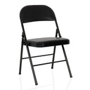 Chaise pliante TUDELA H noire avec revêtement en similicuir et structure noire de hjh OFFICE