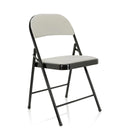 Chaise pliante TUDELA I avec housse en velours blanc et structure noire de hjh OFFICE