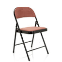 Chaise pliante TUDELA I avec housse en velours rose et structure noire de hjh OFFICE