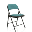 Chaise pliante TUDELA I turquoise avec revêtement en velours et structure en métal noir de hjh OFFICE