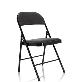 Chaise pliante TUDELA I avec housse en velours gris foncé et structure noire de hjh OFFICE