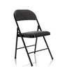 Chaise pliante TUDELA I avec housse en velours gris foncé et structure noire de hjh OFFICE