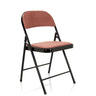 Chaise pliante TUDELA I avec housse en velours rose et structure noire de hjh OFFICE