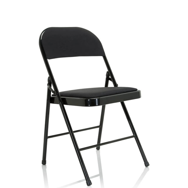 Chaise pliante TUDELA II noire avec housse en tissu et structure métallique de hjh OFFICE