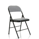 Chaise pliante TUDELA II gris clair avec housse en tissu et structure en métal noir de hjh OFFICE