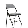 Chaise pliante TUDELA II gris clair avec housse en tissu et structure en métal noir de hjh OFFICE