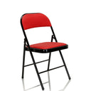 Chaise pliante TUDELA rouge avec revêtement en similicuir et structure noire de hjh OFFICE