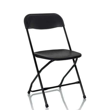 Chaise d'extérieur noire TUDELA XXL B avec structure en métal et surface en plastique de hjh OFFICE