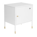Armoire de bureau blanche UMEO avec bouton doré et embouts de pieds dorés de hjh OFFICE