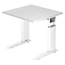 Bureau réglable en hauteur UNDA 8 W de couleur blanche avec plateau carré de hjh OFFICE PRO