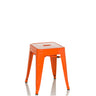Tabouret de bistrot orange VANTAGGIO avec assise carrée et ouverture de poignée de hjh OFFICE