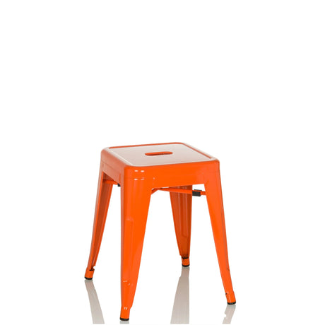 Tabouret de bistrot orange VANTAGGIO avec assise carrée et ouverture de poignée de hjh OFFICE