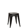 Tabouret de bistrot VANTAGGIO noir en métal brillant avec une assise carrée de hjh OFFICE