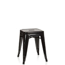Tabouret de bistrot VANTAGGIO noir en métal brillant avec une assise carrée de hjh OFFICE