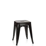 Tabouret de bistrot VANTAGGIO noir en métal brillant avec une assise carrée de hjh OFFICE