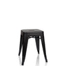 Tabouret de bistrot VANTAGGIO noir mat avec assise carrée et pieds stables de hjh OFFICE