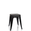 Tabouret de bistrot VANTAGGIO noir mat avec assise carrée et pieds stables de hjh OFFICE